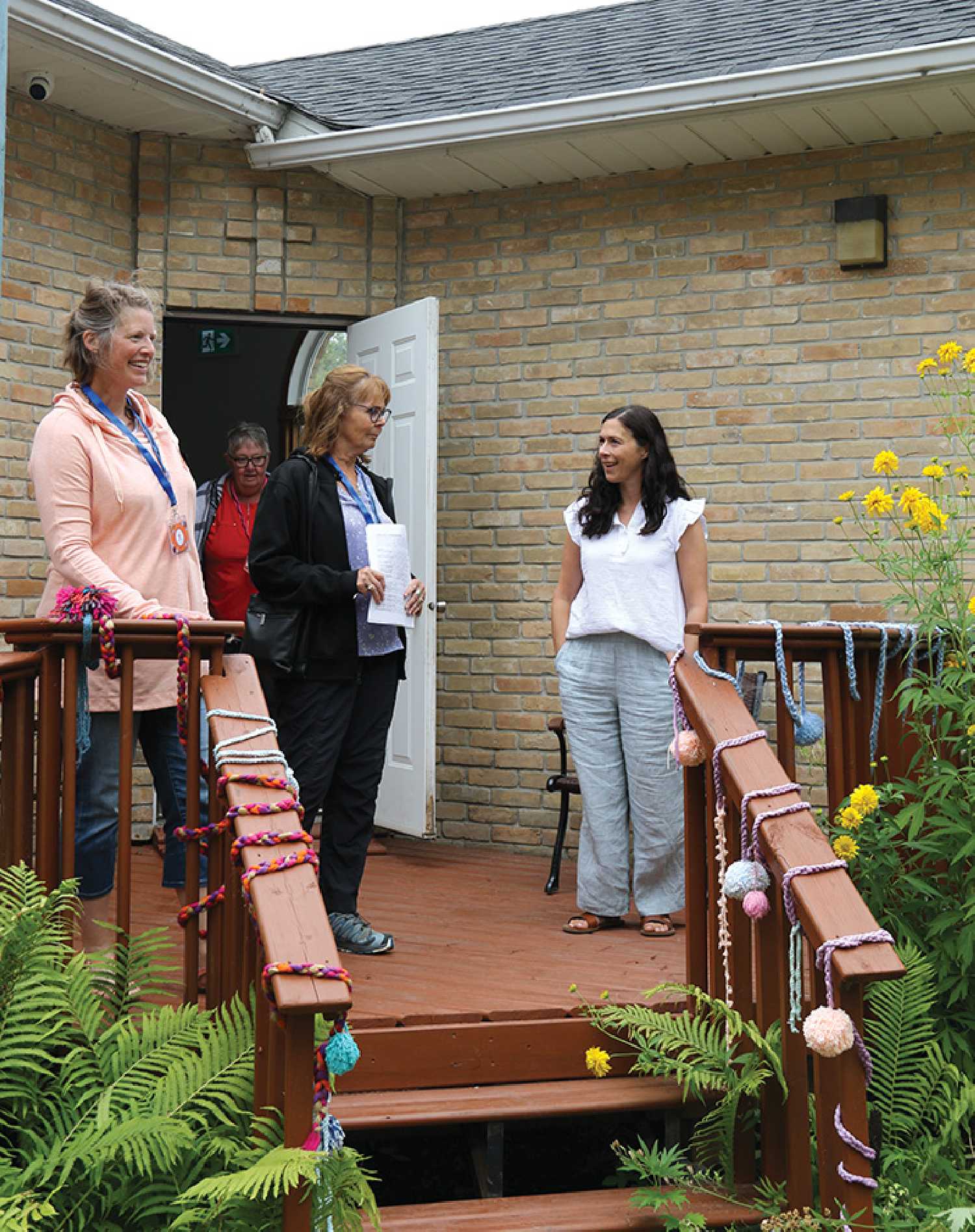 A photo of the judges visiting Moosomin.